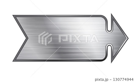 Metal arrow isolated on white background 130774944