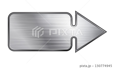 Metal arrow isolated on white background 130774945