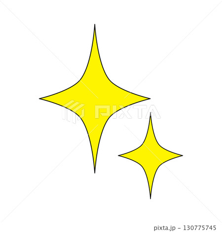 スリムな黄色のキラキラマーク 130775745