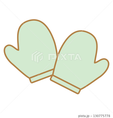 シンプルな両手のミトン手袋のイラスト 130775778