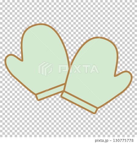 シンプルな両手のミトン手袋のイラスト 130775778