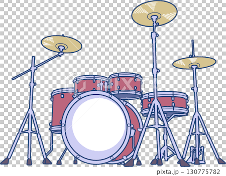Illustration of a drum set 130775782