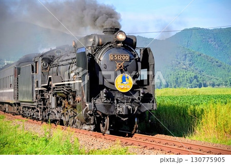 黒煙を上げて力強く走るSL山口号D51 130775905