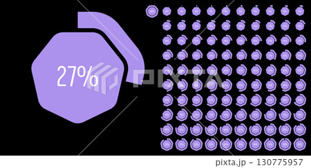 Set of heptagon percentage diagrams meters from 0 to 100 ready-to-use for web design, user interface UI or infographic - indicator with purple Set of heptagon percentage diagrams meters from 0 to 100 ready-to-use for web design, user interface UI or infographic - indicator with purple 130775957