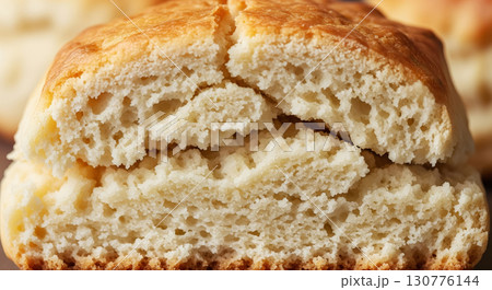 Fluffy Inside of Golden Baked Scone 130776144