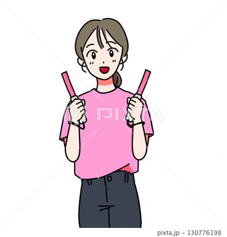 アイドルファン(ピンクTシャツ) アイドルファン(ピンクTシャツ) 130776198