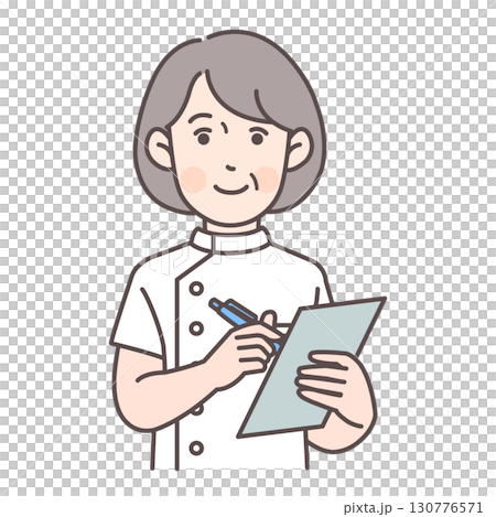 寫病歷的資深女性護士 130776571
