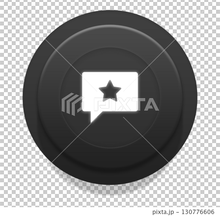 Glowing white comment star on black buttonのイラスト素材 [130776606] - PIXTA