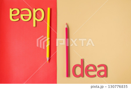 A pencil photo replaces the red and yellow words of creative thinking ,education, business or creativity. A pencil photo replaces the red and yellow words of creative thinking ,education, business or creativity. 130776835