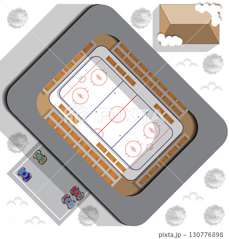 Hockey Stadium. View from above. Vector illustration. Hockey Stadium. View from above. Vector illustration. 130776898