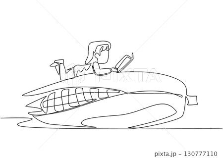 Single continuous line drawing girl reading on corn. Find out the best season to plant corn seeds to make them sweet. Girl Reading Book at Vegetables and Fruits. One line design vector illustration Single continuous line drawing girl reading on corn. Find out the best season to plant corn seeds to make them sweet. Girl Reading Book at Vegetables and Fruits. One line design vector illustration 130777110