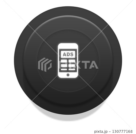 Advertising phone icon on black button 130777168