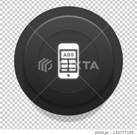 Advertising phone icon on black button 130777168