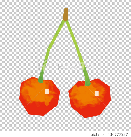 Paper-cut style cherries 130777537
