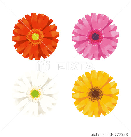 切り絵風のガーベラ 切り絵風のガーベラ 130777538