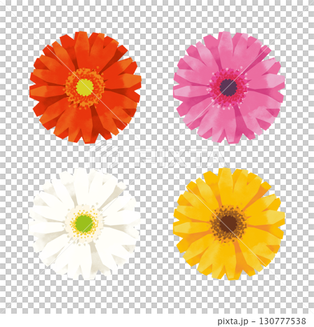 剪紙風格的非洲菊 130777538