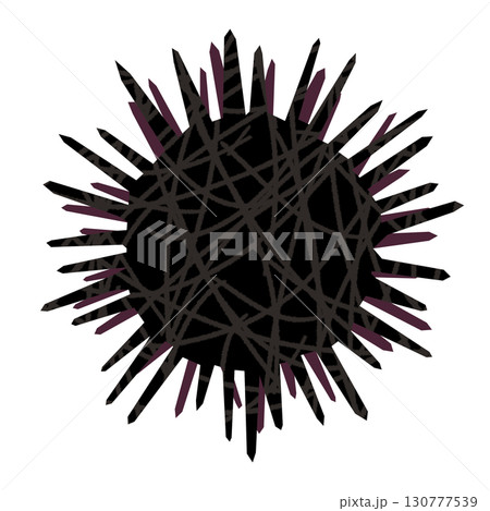 切り絵風のうに 130777539