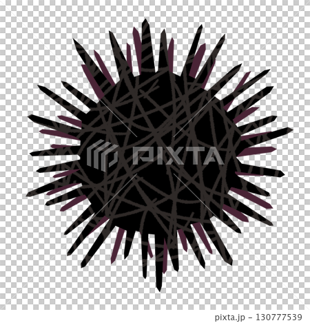 切り絵風のうに 130777539