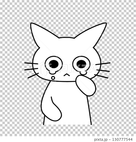 Crying cat illustration Crying cat illustration 130777544