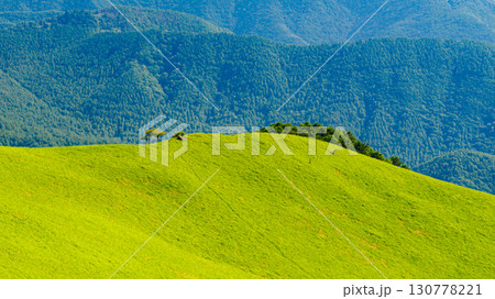 Nagano Japan Mountain Highland Landscape, Vibrant Green Hills 130778221
