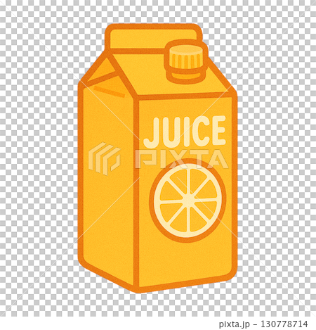 Pop and cute pack of orange juice flat illustration material 130778714