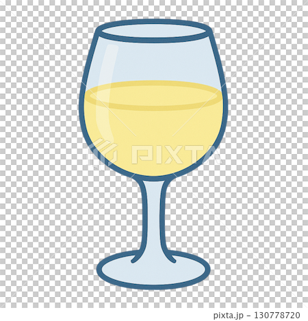 流行可愛的一杯葡萄酒白色平面插畫素材 130778720