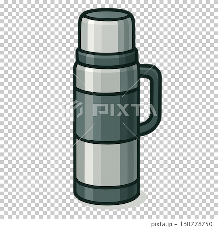 熱水瓶裡的米飯的流行可愛平面插圖 130778750