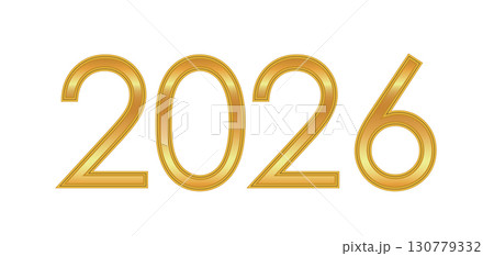 2026 Gold 3d Number for Happy New Year Elegant Numbers indicating the Date of the New Year. Banner for greeting Card 2026 Gold 3d Number for Happy New Year Elegant Numbers indicating the Date of the New Year. Banner for greeting Card 130779332