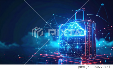 Abstract DNA Spiral with Digital Particle Effects and a High-Tech Futuristic Interface 130779721