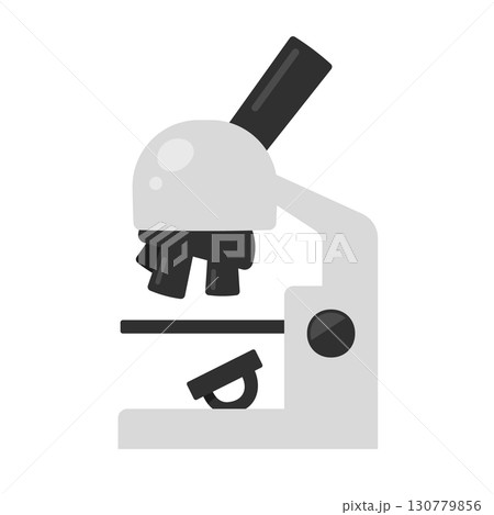 かわいい顕微鏡のイラスト素材_グレー 130779856