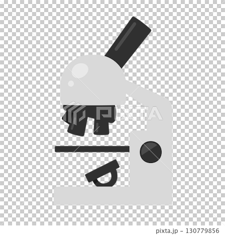 かわいい顕微鏡のイラスト素材_グレー 130779856
