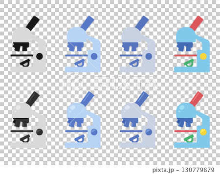 かわいい顕微鏡のイラスト素材セット 130779879
