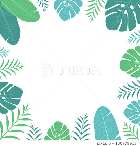 Floral leaf frame vector illustration background 130779915