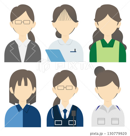 フェイスレスの色々な企業で働く女性たち 130779920