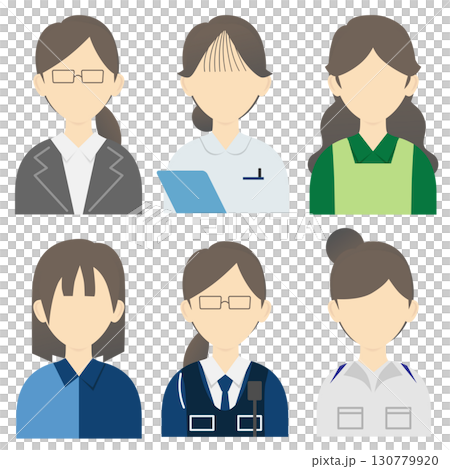 フェイスレスの色々な企業で働く女性たち 130779920