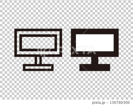Set of TV monitor icons 130780300