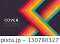 Colourful abstract retro lines cover background 130780327
