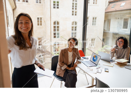 Participating in a Collaborative Business Meeting in a Modern, techequipped Office Participating in a Collaborative Business Meeting in a Modern, techequipped Office 130780995