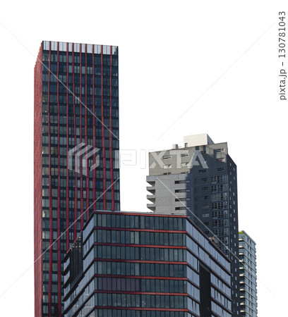 Modern skyscrapers on white background Modern skyscrapers on white background 130781043
