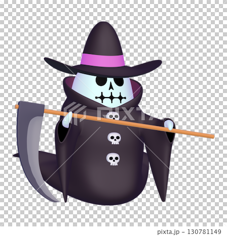 Halloween illustration material: Grim Reaper with a scythe (1_1) 130781149