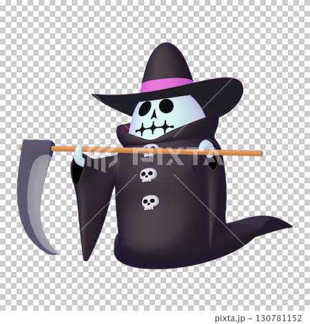 Halloween illustration material: Grim Reaper with a scythe (1_4) 130781152
