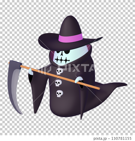 Halloween illustration material: Grim Reaper with a scythe (1_7) 130781155