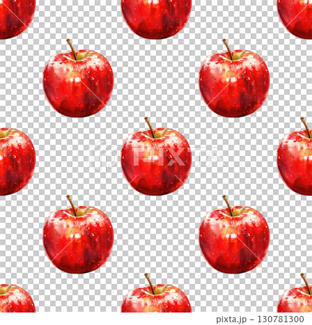 Orchard seamless pattern featuring watercolor red apples with rustic charm. Perfect for harvest blogs and healthy projects 130781300