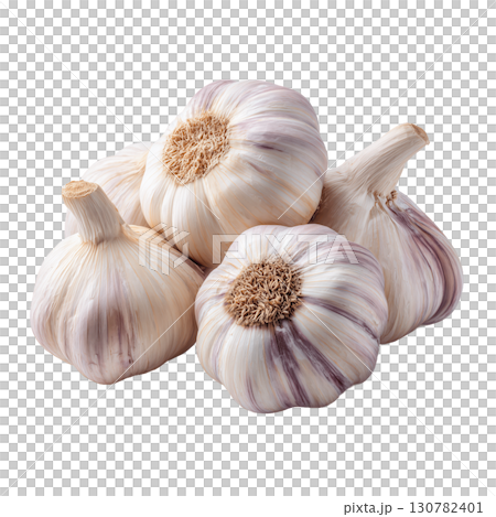 Fresh Garlic in Culinary Setting on Transparent Background for Gourmet Cooking Designs Clipart 130782401