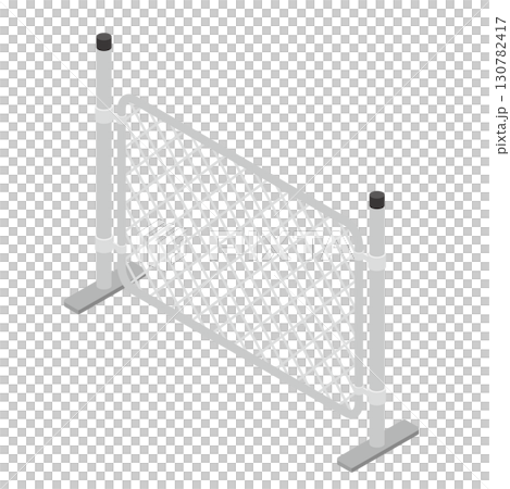 工事用フェンスのアイソメトリックイラスト 130782417