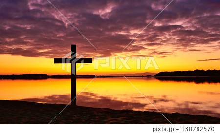 Salvation Cross Sunrise Bay Peaceful Salvation Cross Sunrise Bay Peaceful 130782570