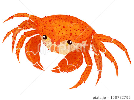 美味しい高級毛ガニの切り絵貼り絵イラスト 130782793