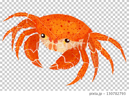 美味しい高級毛ガニの切り絵貼り絵イラスト 130782793