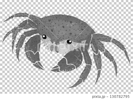 豪華大閘蟹的黑白剪紙插圖 130782795