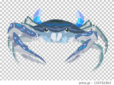 Cool paper cutout and collage illustration of blue crab 130782863